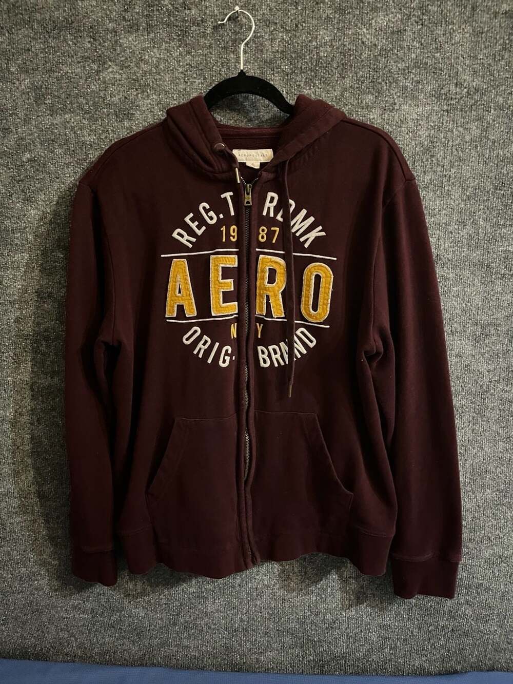 Aeropostale Full-Zip Hoodie Size XL Burgundy 002-060